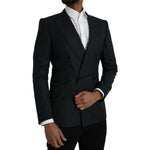 Dolce & Gabbana Black Stripe SICILIA Double Breasted Coat Blazer JKT4029-46