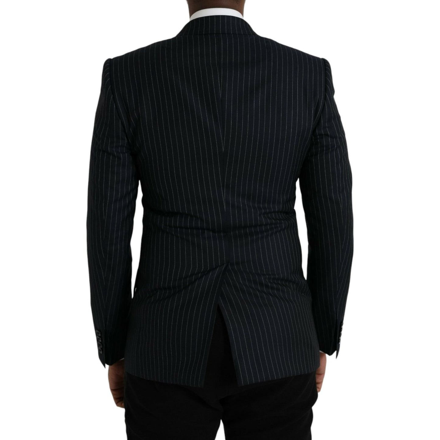 Dolce & Gabbana Black Stripe SICILIA Double Breasted Coat Blazer JKT4029-46