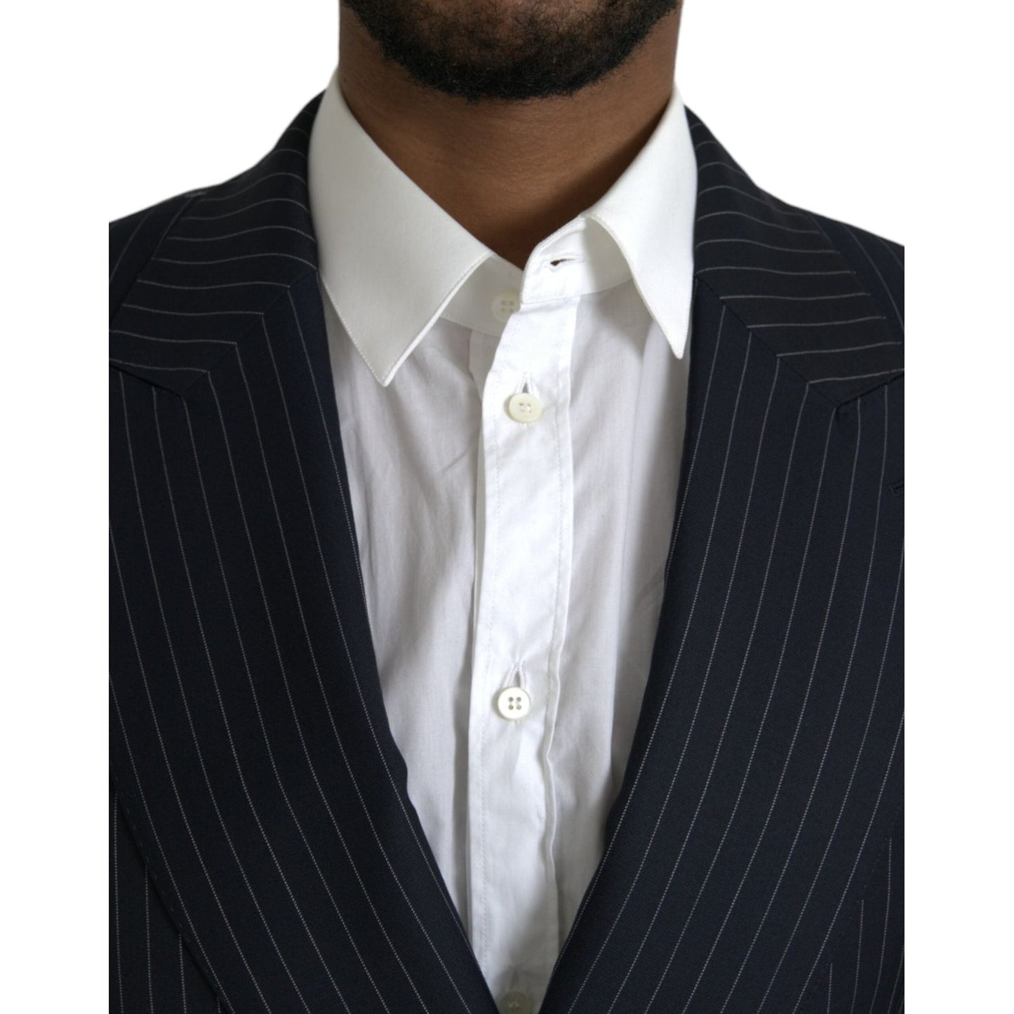 Dolce & Gabbana Black Stripe SICILIA Double Breasted Coat Blazer JKT4029-46