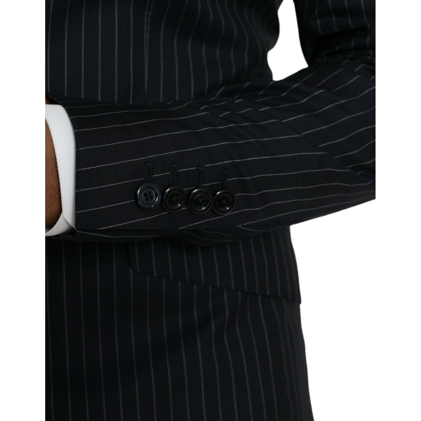Dolce & Gabbana Black Stripe SICILIA Double Breasted Coat Blazer JKT4029-46