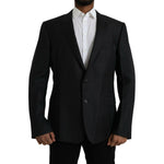 Dolce & Gabbana Black Wool MARTINI Single Breasted Coat Blazer JKT4036-56
