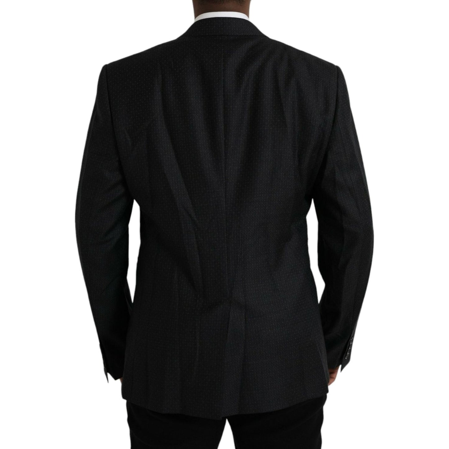 Dolce & Gabbana Black Wool MARTINI Single Breasted Coat Blazer JKT4036-56