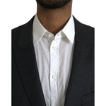 Dolce & Gabbana Black Wool MARTINI Single Breasted Coat Blazer JKT4036-56