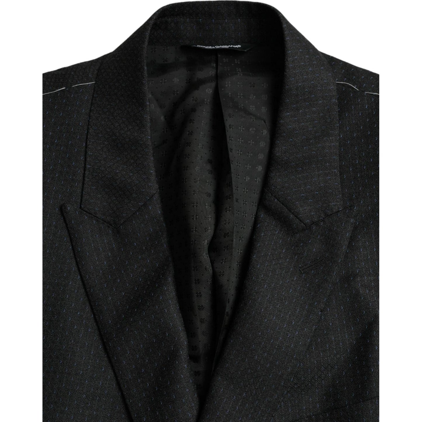 Dolce & Gabbana Black Wool MARTINI Single Breasted Coat Blazer JKT4036-56