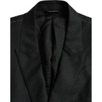 Dolce & Gabbana Black Wool MARTINI Single Breasted Coat Blazer JKT4036-56