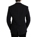 Dolce & Gabbana Dark Blue Crown Bee Double Breasted Blazer JKT4039-48