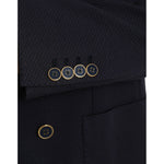 Dolce & Gabbana Dark Blue Crown Bee Double Breasted Blazer JKT4039-48