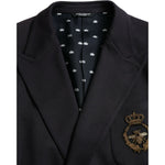 Dolce & Gabbana Dark Blue Crown Bee Double Breasted Blazer JKT4039-48