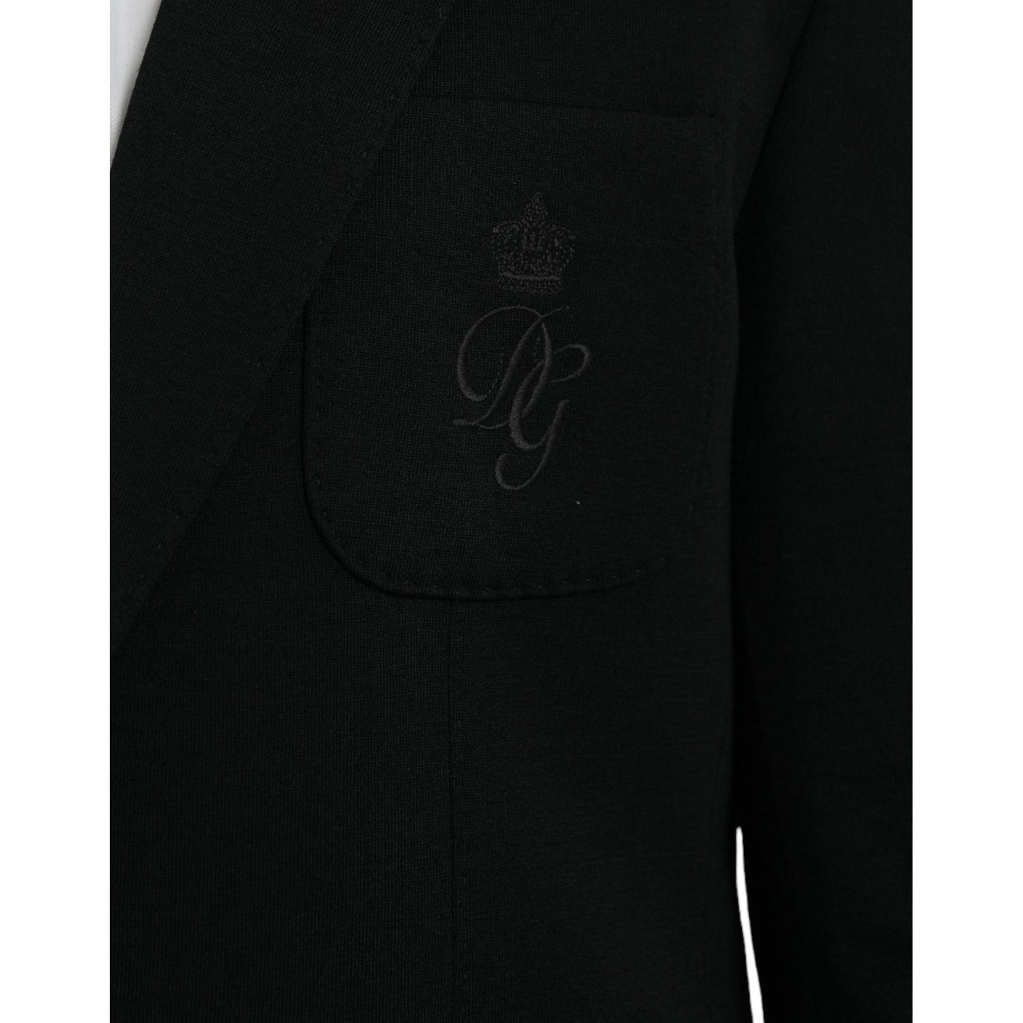 Dolce & Gabbana Black Wool Notch Single Breasted Coat Blazer