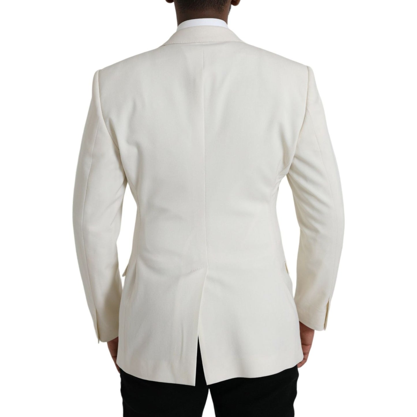Dolce & Gabbana White Wool MARTINI Double Breasted Blazer JKT4044-50