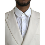 Dolce & Gabbana White Wool MARTINI Double Breasted Blazer JKT4044-50