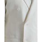 Dolce & Gabbana White Wool MARTINI Double Breasted Blazer JKT4044-50