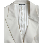 Dolce & Gabbana White Wool MARTINI Double Breasted Blazer JKT4044-50