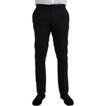 Dolce & Gabbana Dark Blue Wool Slim Fit Formal Pants PAN75303-48