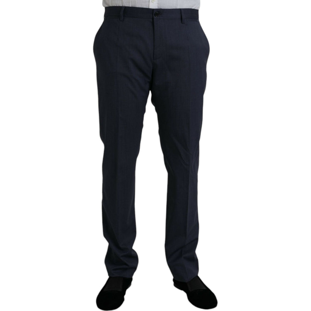 Dolce & Gabbana Blue Wool Slim Fit Dress Formal Pants PAN75338-52