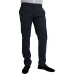 Dolce & Gabbana Blue Wool Slim Fit Dress Formal Pants PAN75338-52