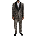 Dolce & Gabbana Brown Floral Jacquard Formal 3 Piece Suit KOS2220-54