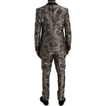 Dolce & Gabbana Brown Floral Jacquard Formal 3 Piece Suit KOS2220-54