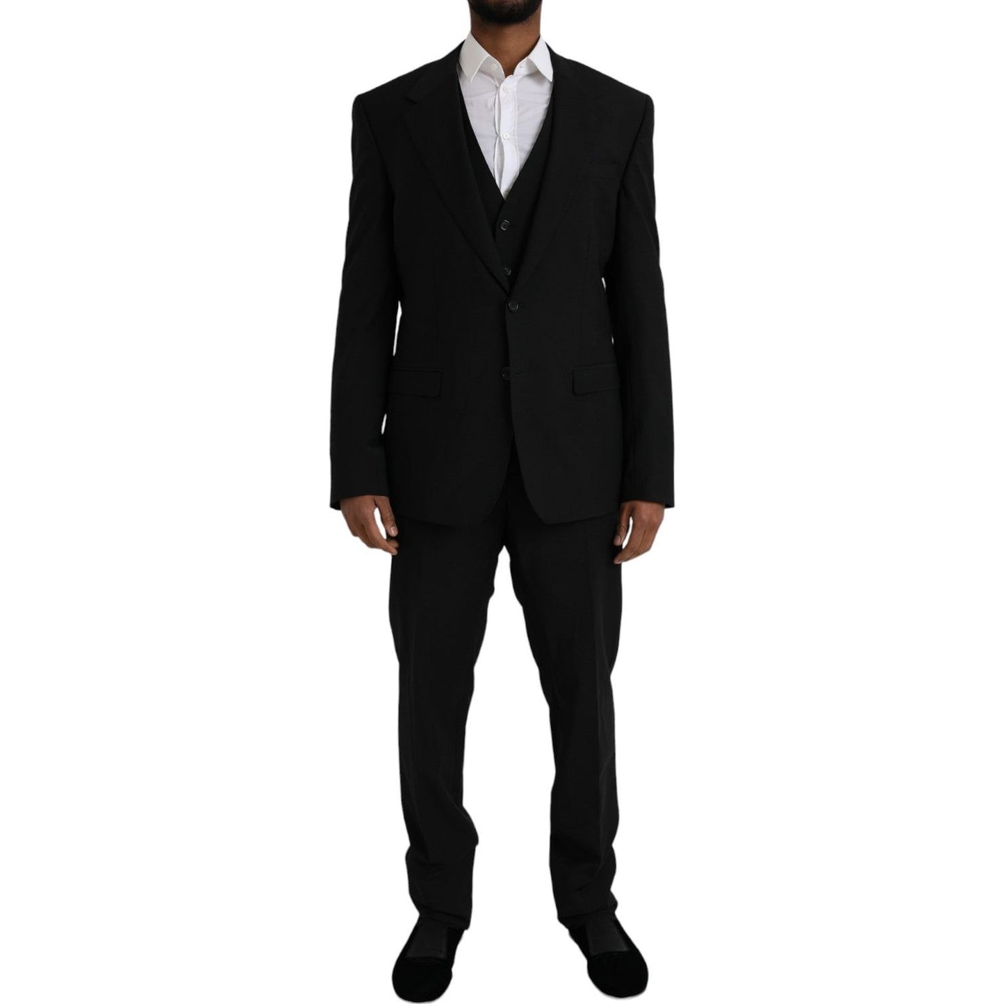 Dolce & Gabbana Black Polyester STAFF Formal 3 Piece Suit KOS2231-54
