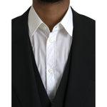 Dolce & Gabbana Black Polyester STAFF Formal 3 Piece Suit KOS2231-54