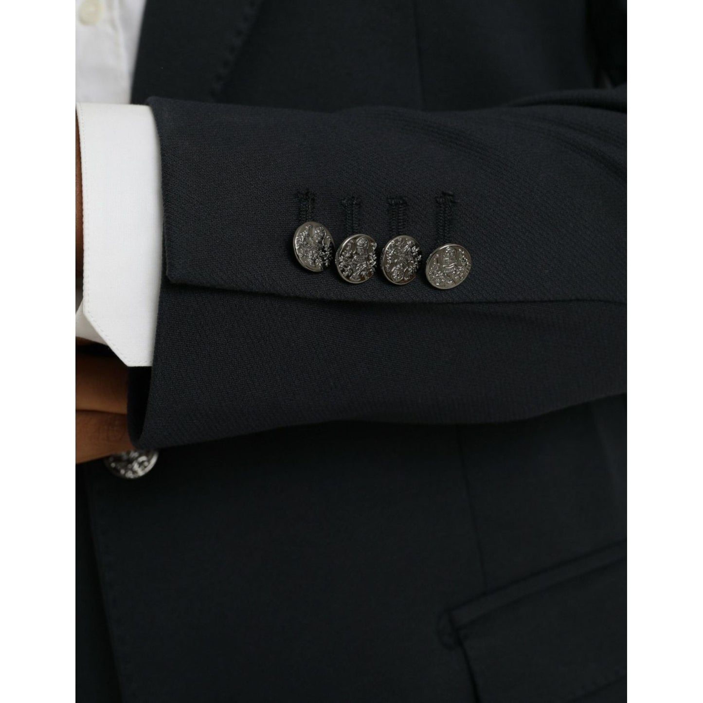 Dolce & Gabbana Dark Blue Cotton Single Breasted Coat Blazer KOS2242-50