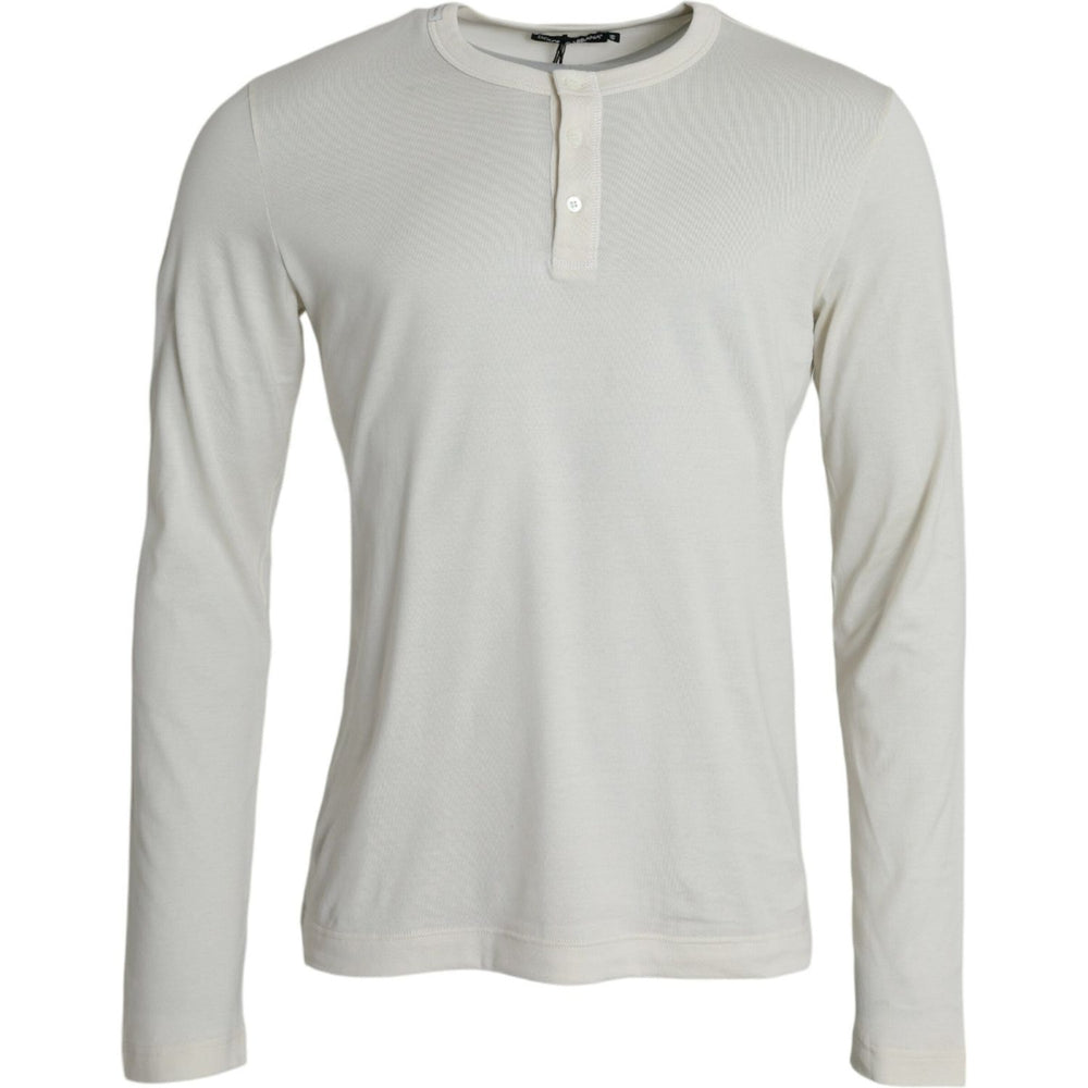Dolce & Gabbana Off White Cotton Round Neck Pullover Sweater TSH84667-44