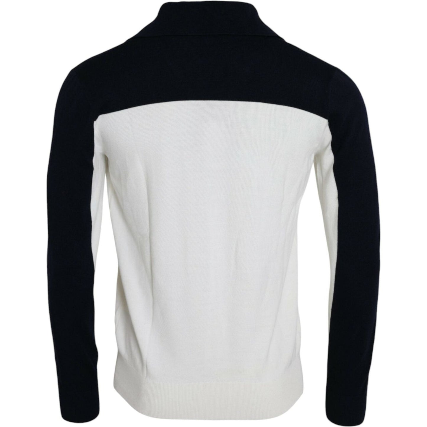 Dolce & Gabbana White Black SICILIA Henley Shirt Pullover Sweater TSH84665-44