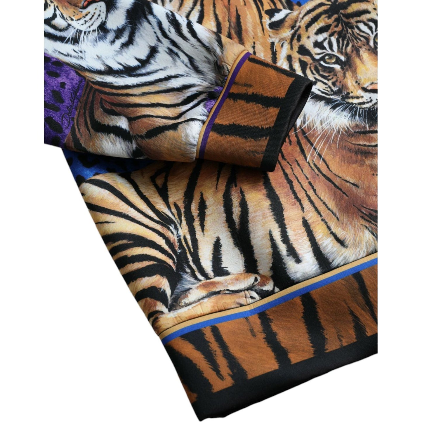 Dolce & Gabbana Multicolor Tiger Hooded Sweatshirt Sweater TSH85061-44
