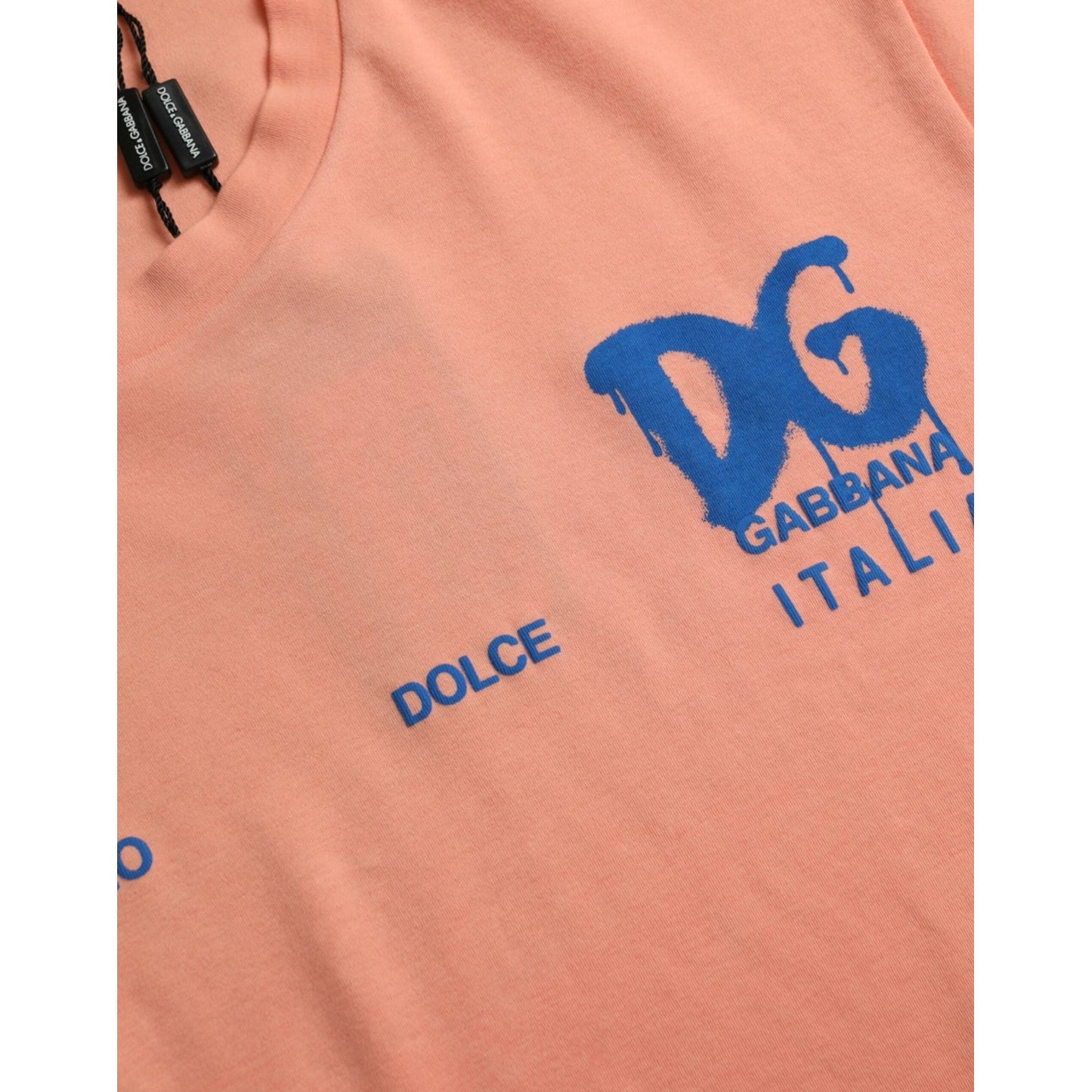 Dolce & Gabbana Coral Cotton Logo Print Short Sleeve T-shirt TSH84572-46