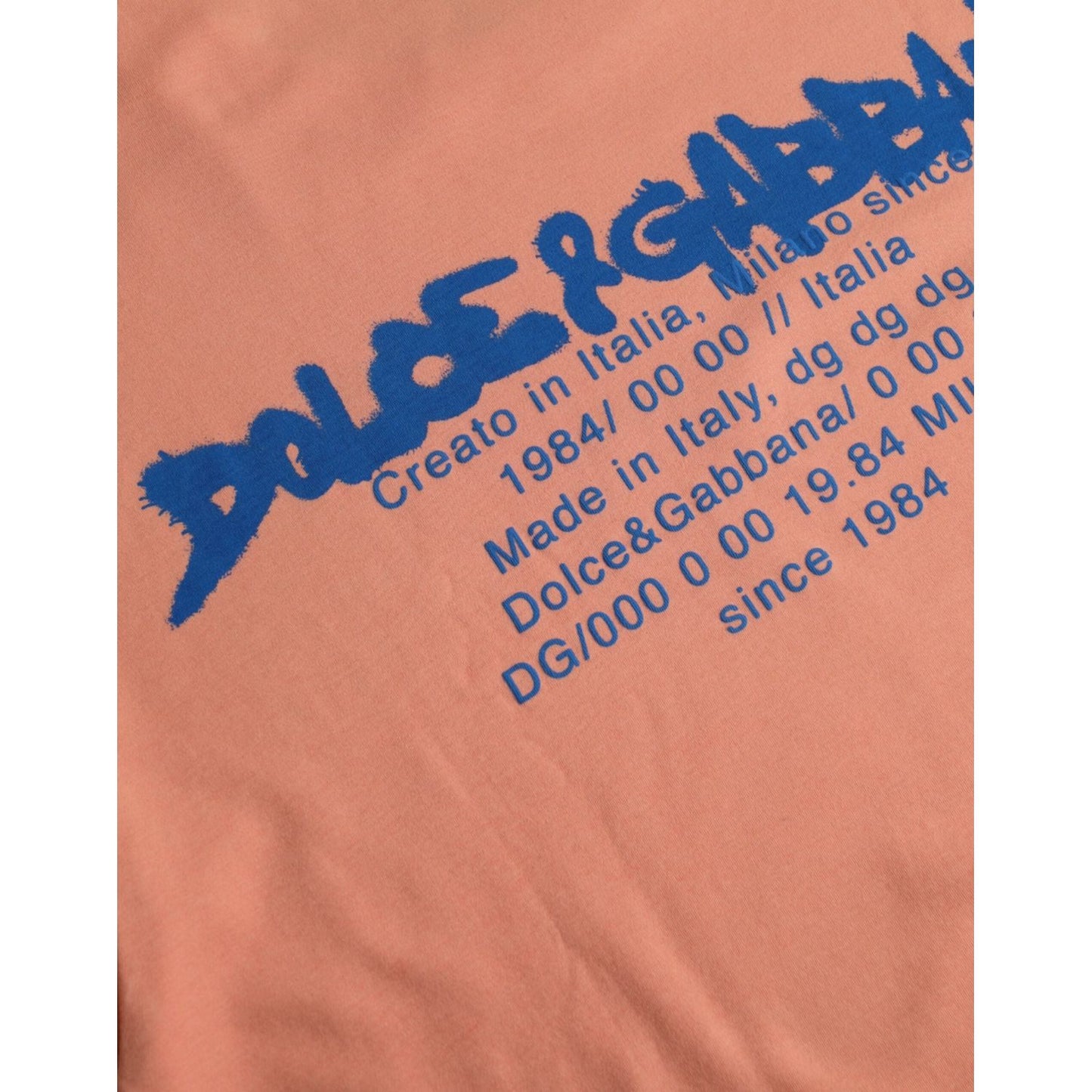 Dolce & Gabbana Coral Cotton Logo Print Short Sleeve T-shirt TSH84572-46
