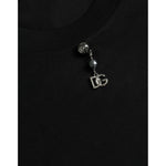 Dolce & Gabbana Black Embellished Cotton Crew Neck T-shirt TSH84621-46