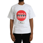 Dolce & Gabbana White Amor Heart Cotton Crewneck Short Sleeve T-shirt TSH84859-XS