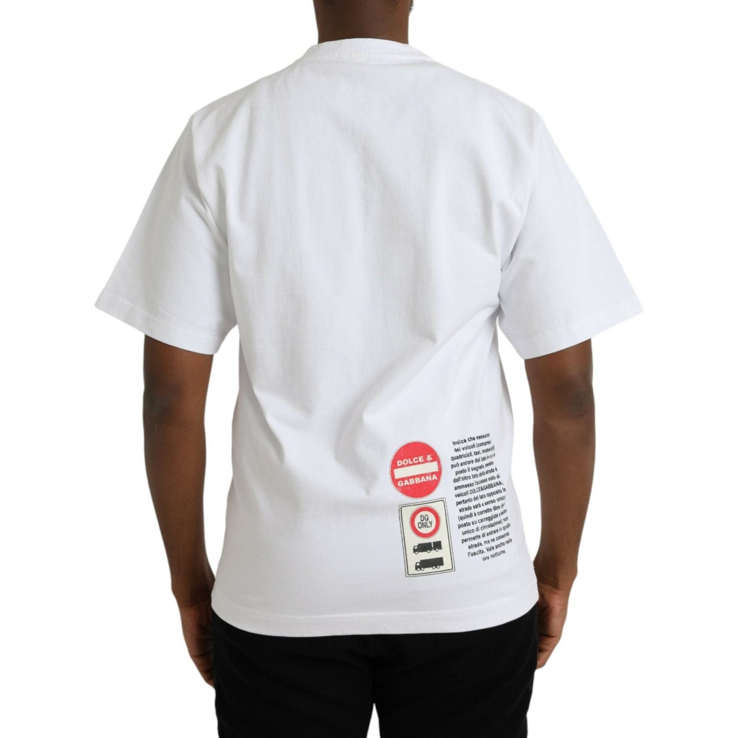 Dolce & Gabbana White Amor Heart Cotton Crewneck Short Sleeve T-shirt TSH84859-XS