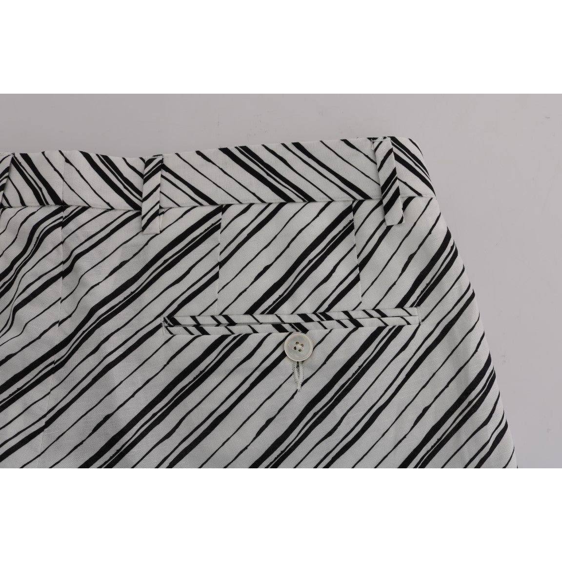 Dolce & Gabbana White Black Striped Casual Shorts SIG60404-6