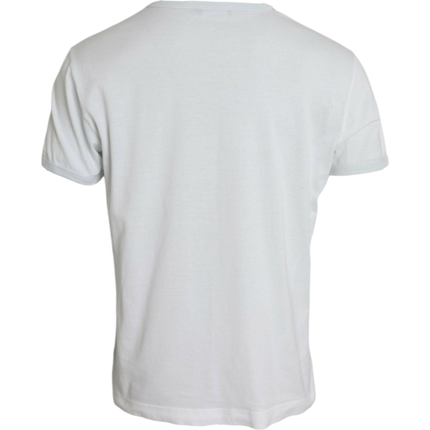 Dolce & Gabbana White Cotton Round Neck Short Sleeve T-shirt TSH84911-52