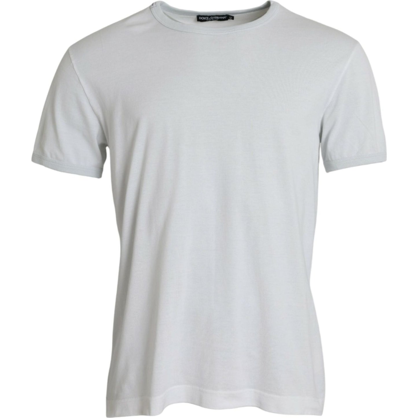 Dolce & Gabbana White Cotton Round Neck Short Sleeve T-shirt TSH84911-52