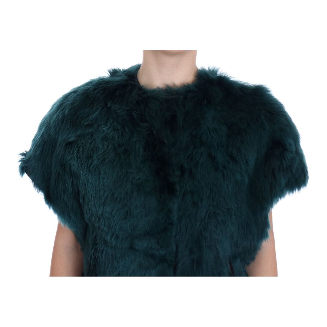 Dolce & Gabbana Green Alpaca Fur Vest Sleeveless Jacket JKT1005-2