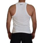 Dsquared² White Cotton Linen Sleeveless Tank T-shirt TSH83211-46