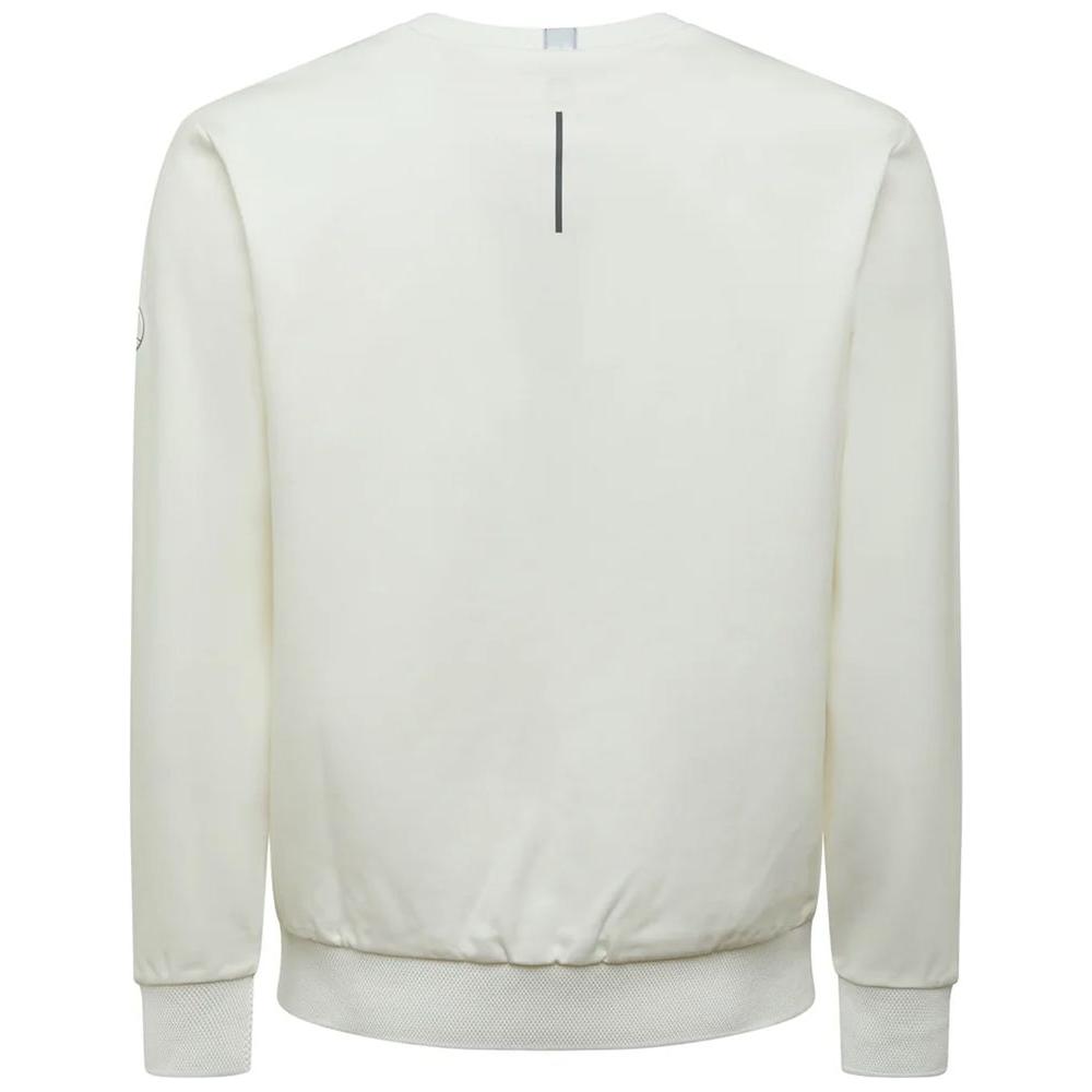 People Of Shibuya Chic White Tech Fabric Crewneck Sweater PE-12439-IT52 | XL
