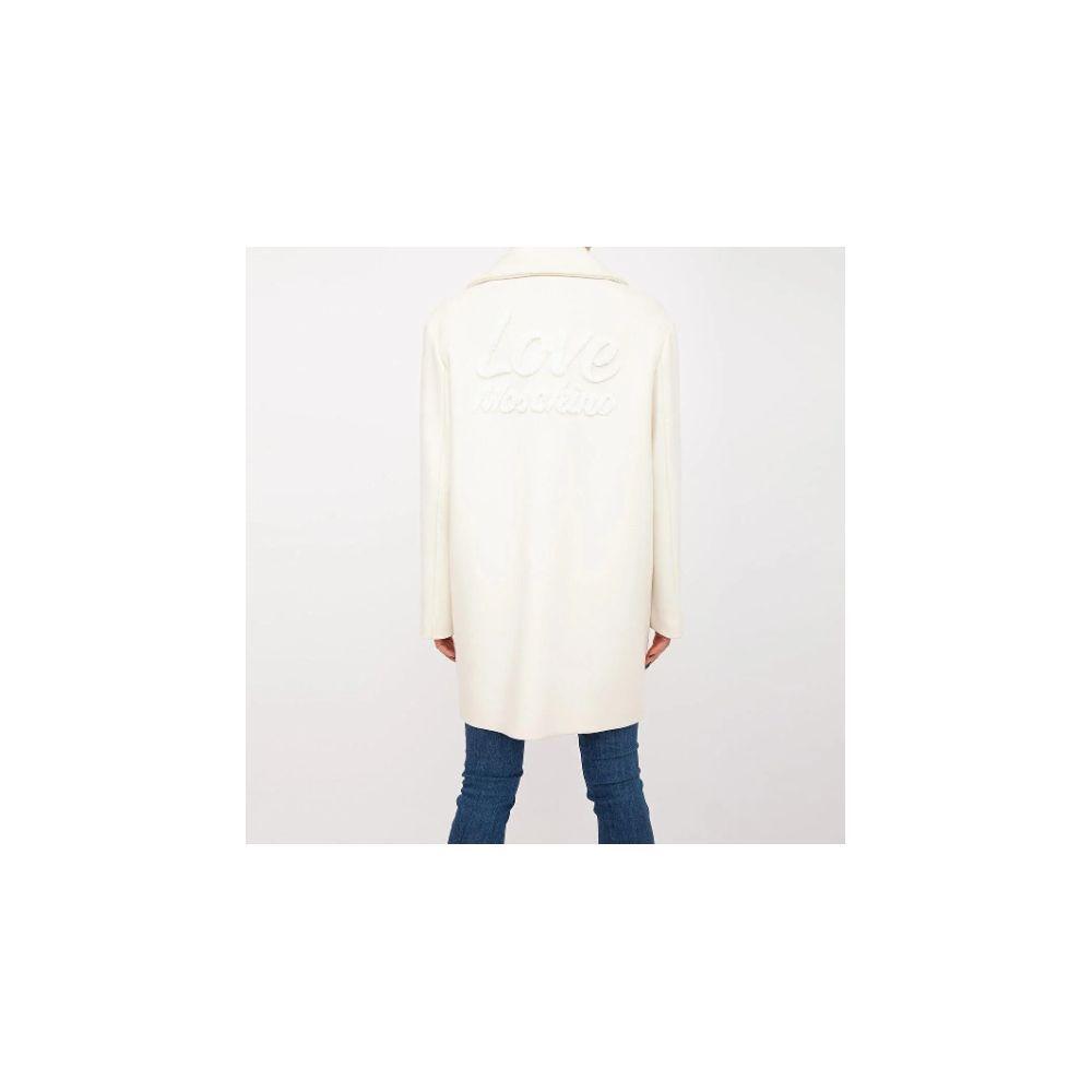 Love Moschino White Wool Women Coat