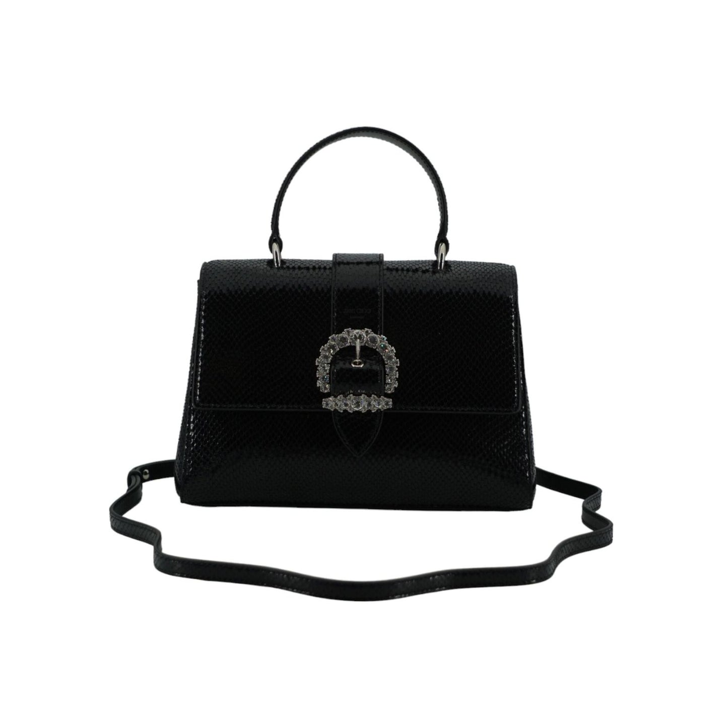 Jimmy Choo Black Leather Top Handle Shoulder Bag 194611477389