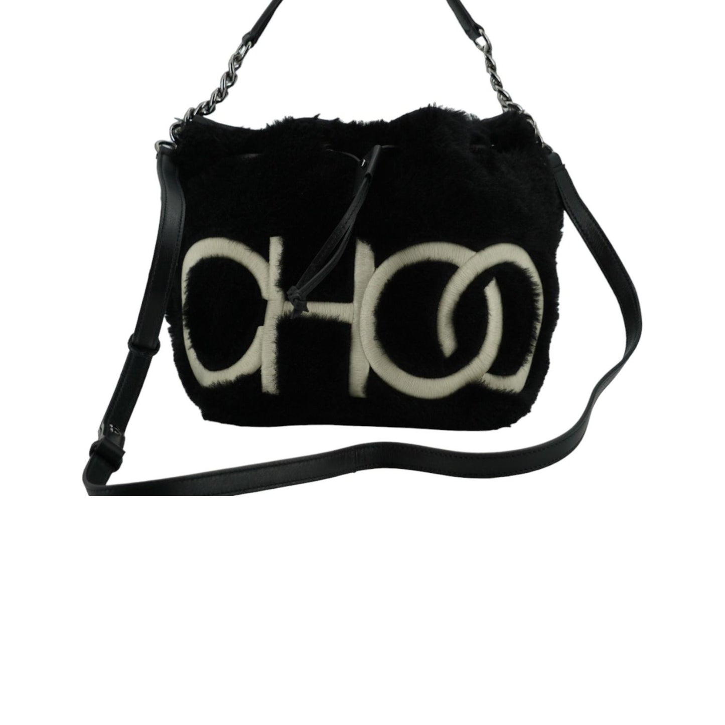 Jimmy Choo Black Leather Top Handle and Shoulder Bag 197255048717