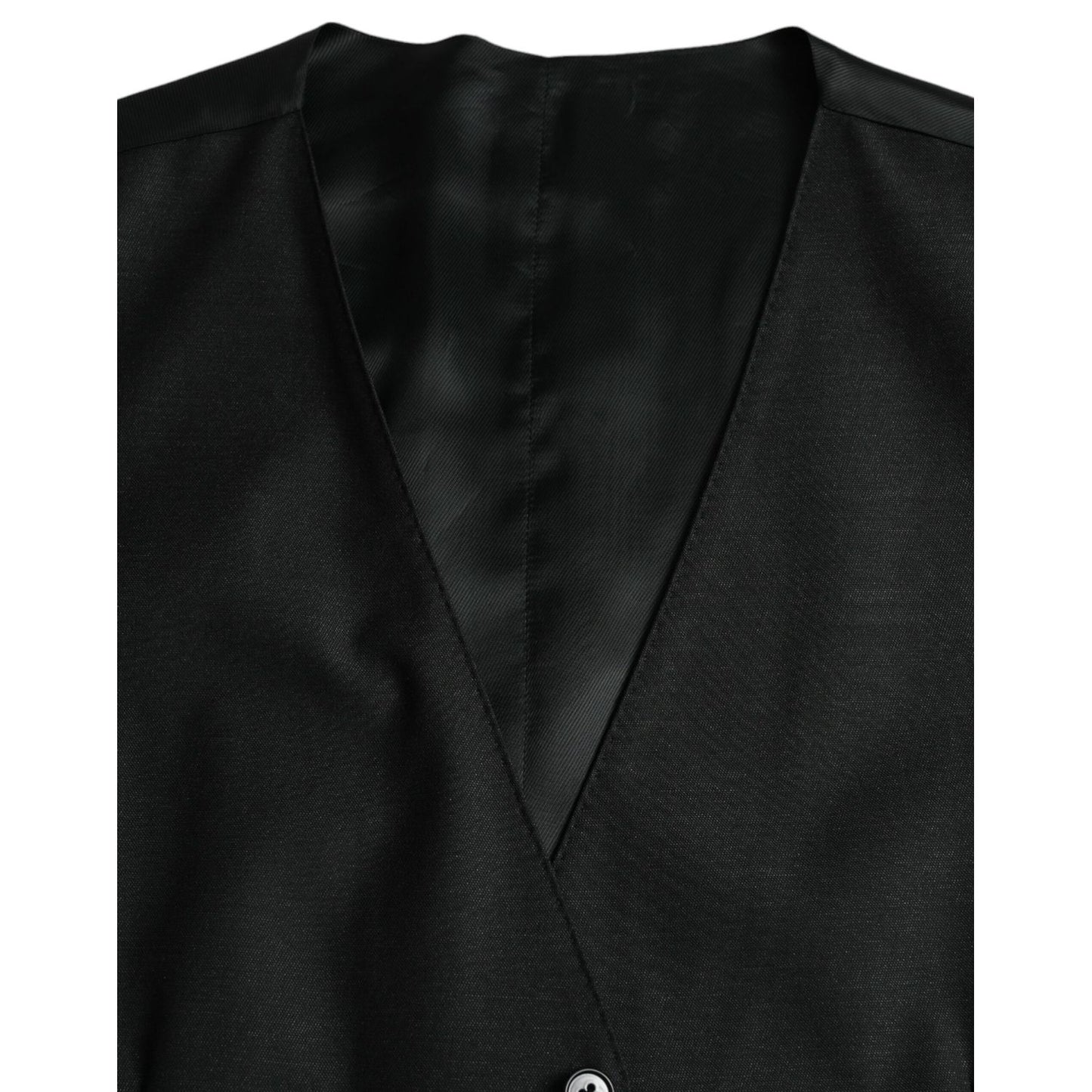 Dolce & Gabbana Black Wool Waistcoat Dress Formal Vest TSH851986-54