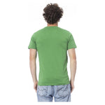 Cavalli Class Green Cotton Men T-Shirt CA-24364-M