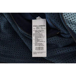 Dolce & Gabbana Blue Leather Perforated Full Zip Jacket JKT3603-50
