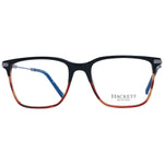 Hackett Brown Men Glasses Frame in brown acetate, full-rim, square style with demo lenses. Size 53-18-140, includes branded case.