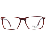 Hackett Brown Men Glasses Frame, full-rim acetate in brown, rectangular style with demo lenses, size 54-17-140, includes branded case.