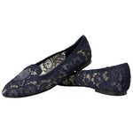 Dolce & Gabbana Dark Blue Taormina Lace Slip On Flats Shoes LA10892-35