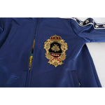 Dolce & Gabbana Blue Heraldic Patch Striped King Bee Sweater JKT7883-50