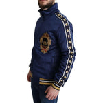 Dolce & Gabbana Blue Heraldic Patch Striped King Bee Sweater JKT7883-50